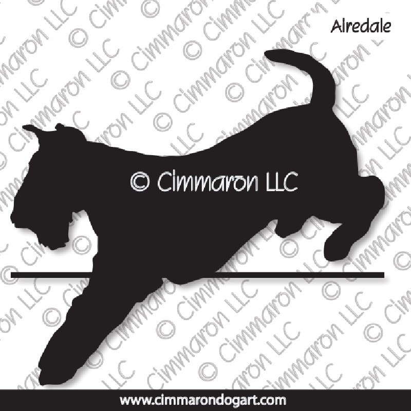 Airedale Jumping Silhouette 004