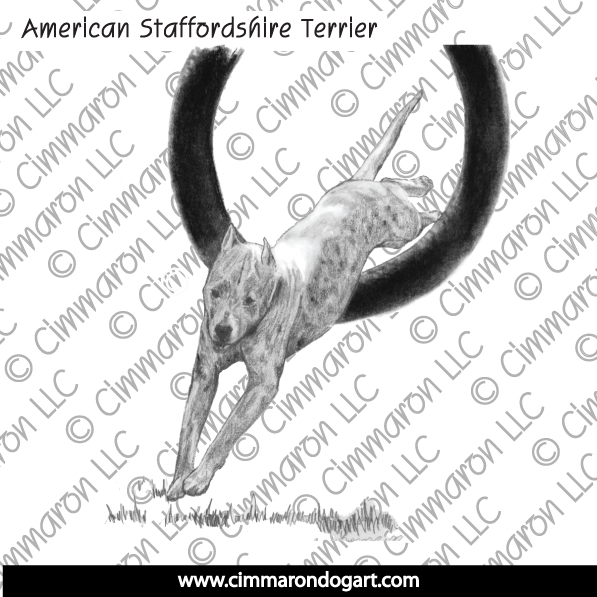 American Staffordshire Sketch - BW 006