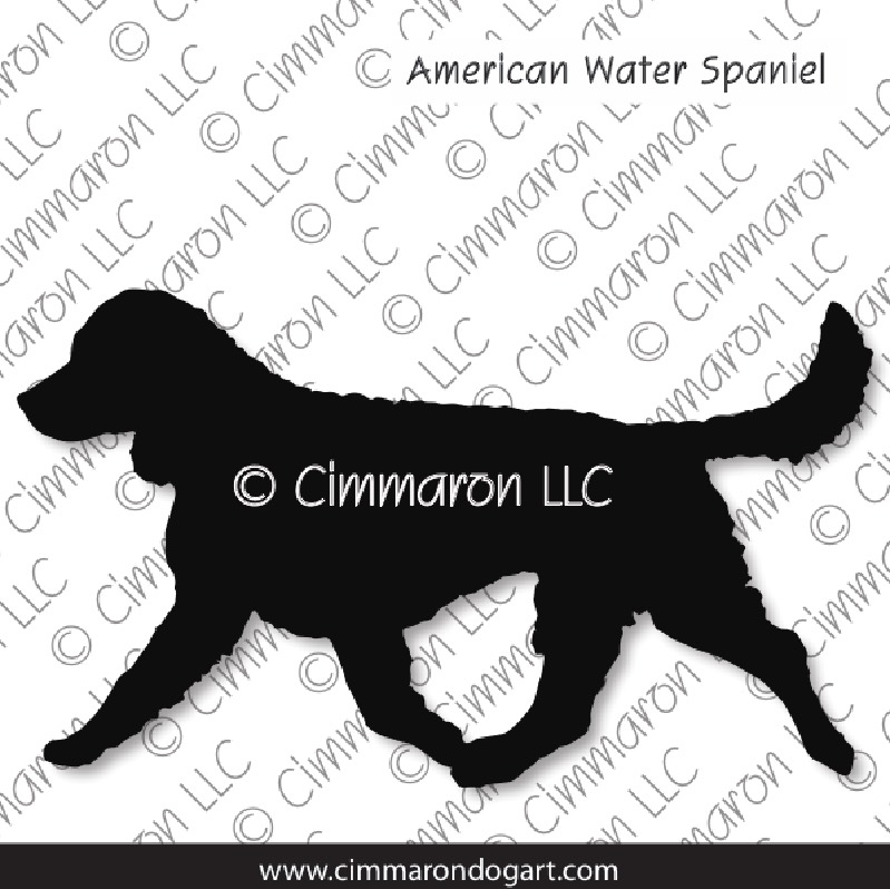 American Water Spaniel Gaiting Silhouette 002