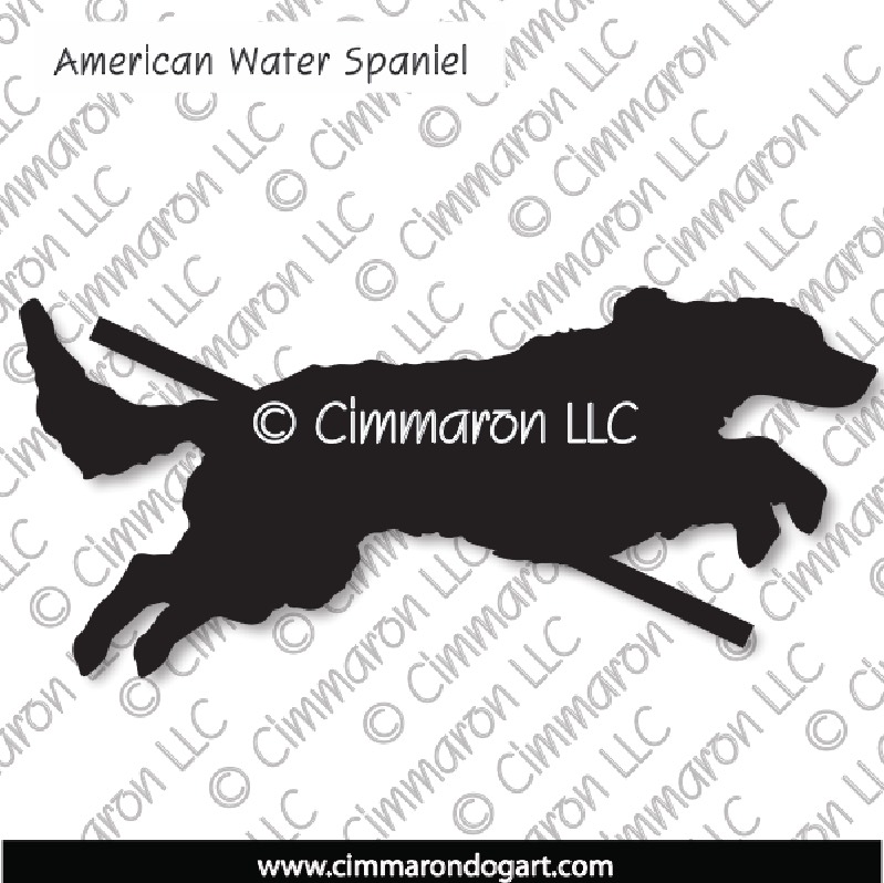 American Water Spaniel Jumping Silhouette 004