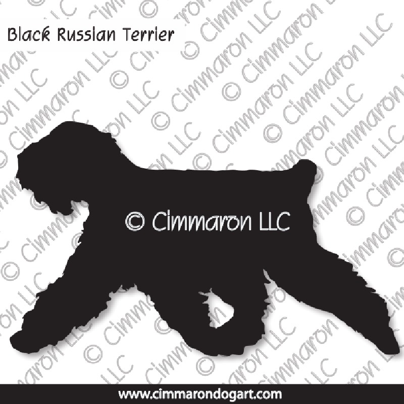 Black Russian Terrier Gaiting Silhouette 003