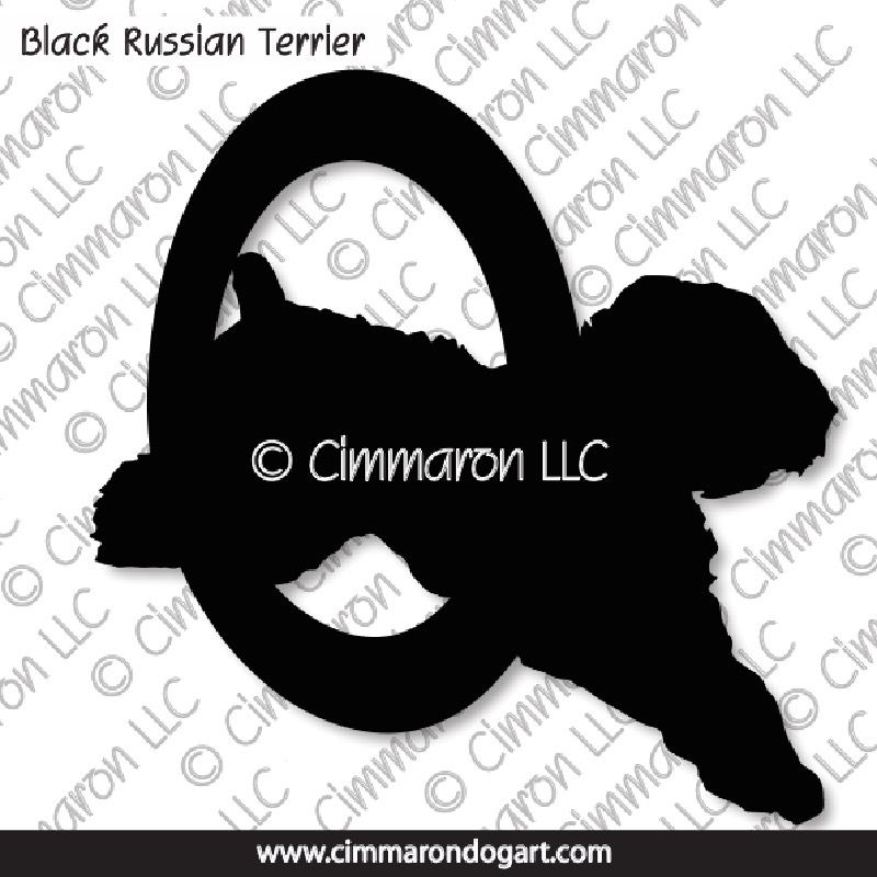 Black Russian Terrier Agility Silhouette 005