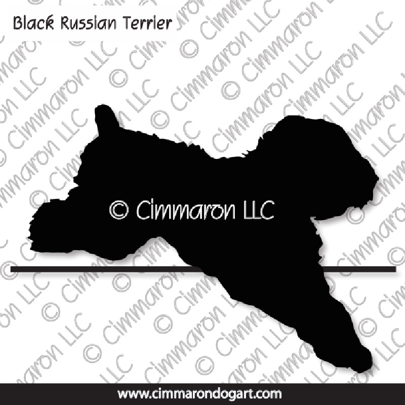 Black Russian Terrier Jumping Silhouette 007