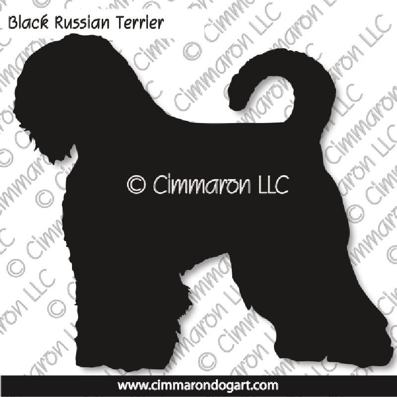 Black Russian Terrier (tail) Silhouette 002