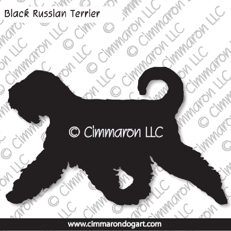 Black Russian Terrier Gaiting (Tail) Silhouette 004