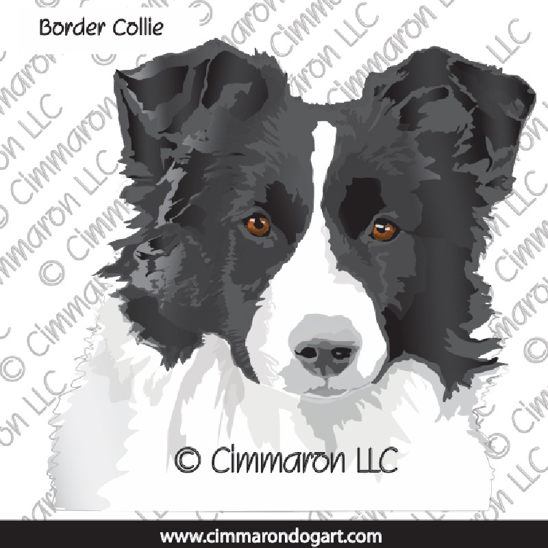 Border Collie Black Vector Drawing 014