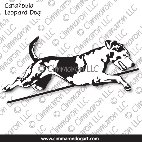 Catahoula Leopard Dog Jumping Outline 010