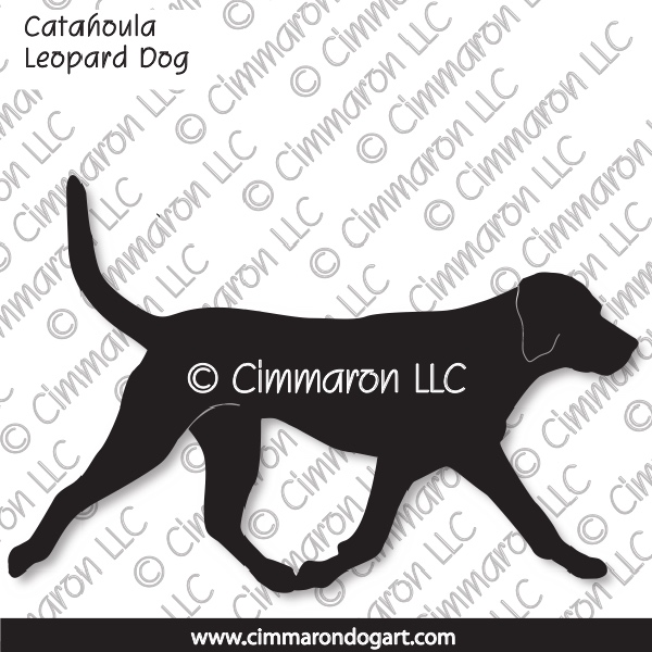 Catahoula Leopard Dog Gaiting Silhouette 005