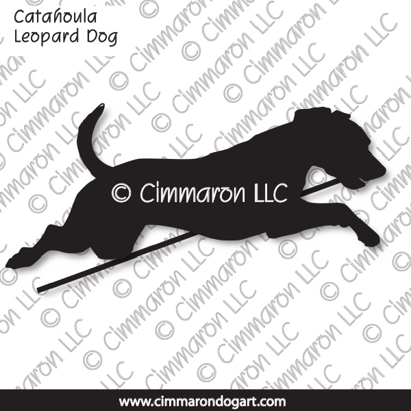 Catahoula Leopard Dog Jumping Silhouette 009