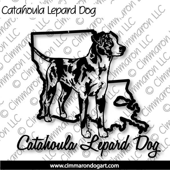 Catahoula Leopard Dog with State Silhouette 002