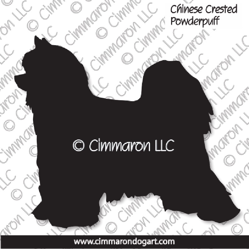 Chinese Crested Powderpuff Standing Silhouette 006