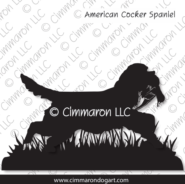 Cocker Spaniel Hunting with Tail Silhouette 016