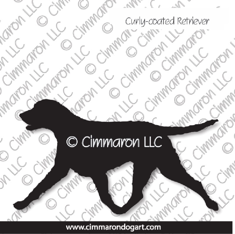 Curly-Coated Retriever Gaiting Silhouette 002