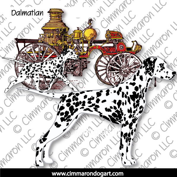 Dalmatian Dal With Engine B -W Dogs 010