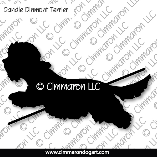 Dandie Dinmont Terrier Jumping Silhouette 004