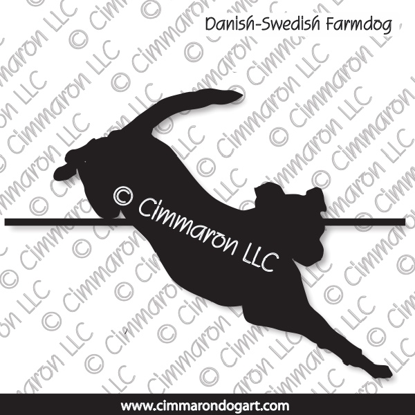 Danish-Swedish Farmdog Jumping Silhouette 006