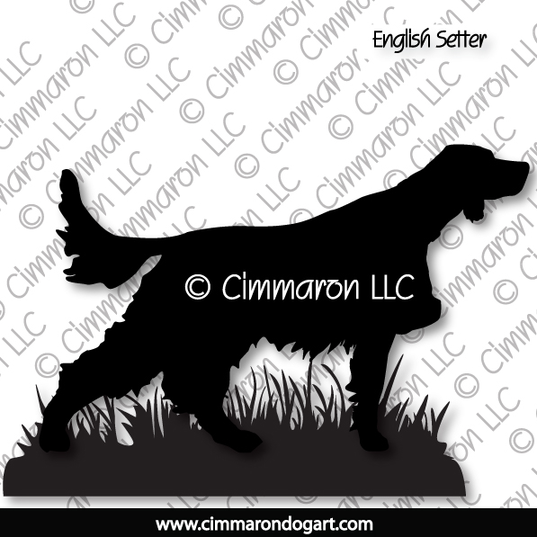 English Setter Pointing Silhouette 007