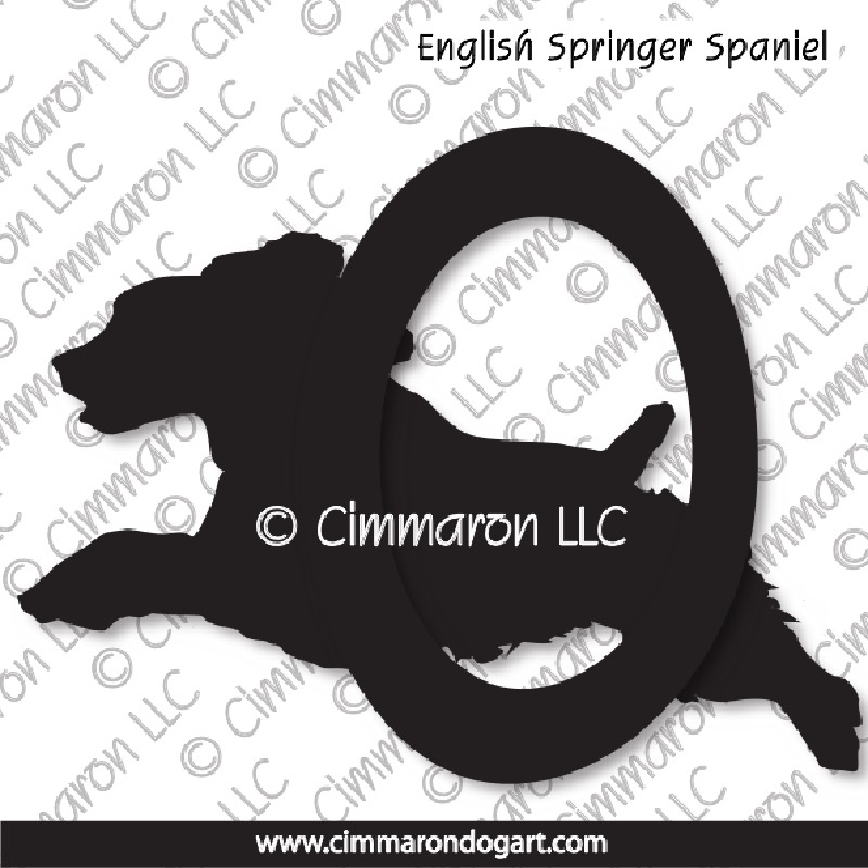 English Springer Spaniel Agility Silhouette 005