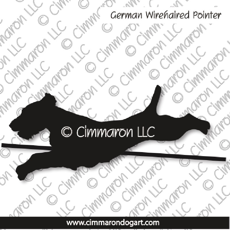 German Wire Haired Pointer Jumping Silhouette 004