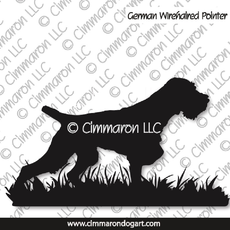German Wire Haired Pointer Pointing Silhouette 005