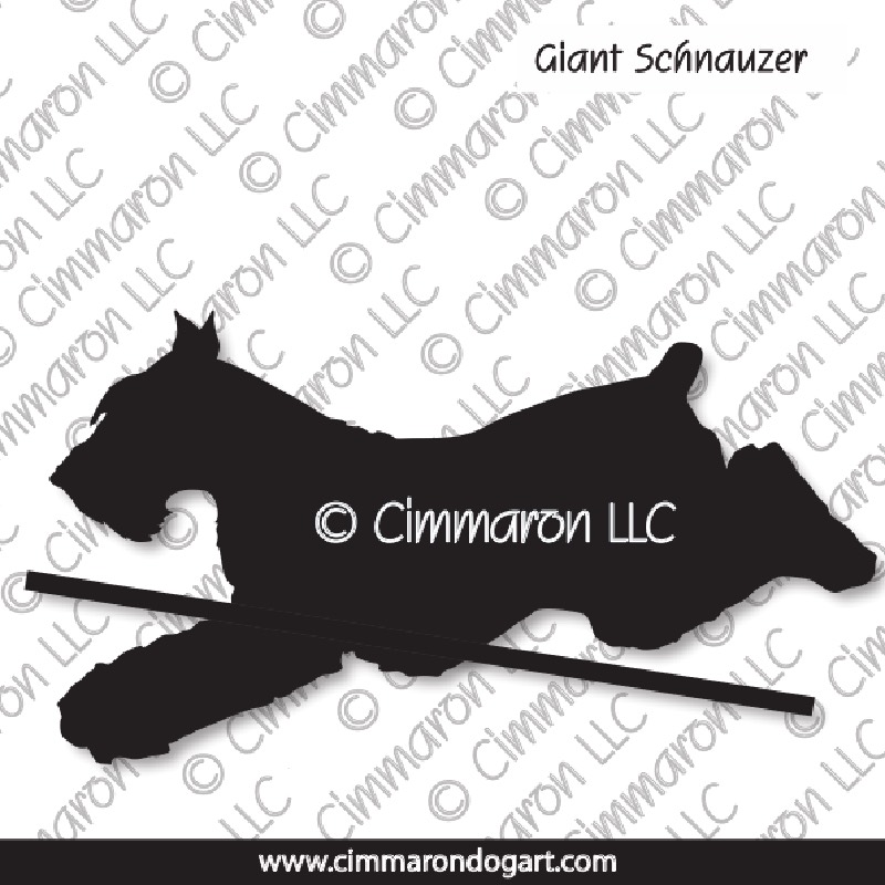 Giant Schnauzer Jumping Silhouette 005