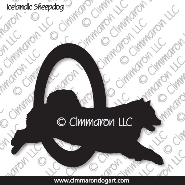 Icelandic Sheepdog Agility Silhouette 003