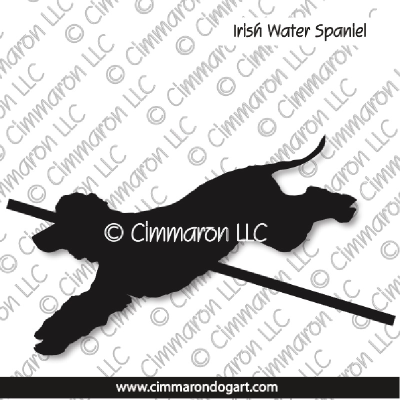 Irish Water Spaniel Jumping Silhouette 004