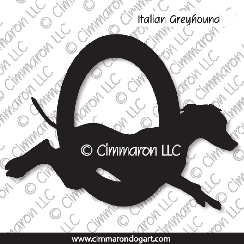 Italian Greyhound Agility Silhouette 004