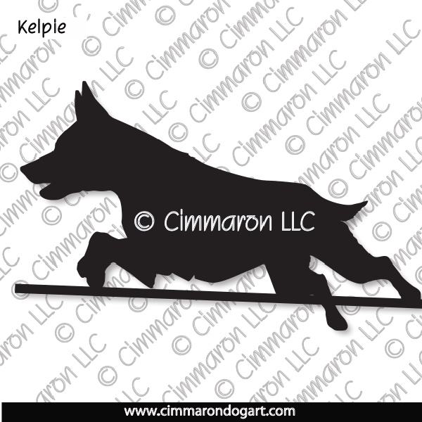 Kelpie Jumping Silhouette 004