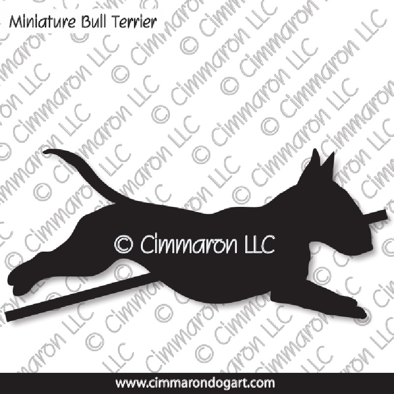 Miniature Bull Terrier Jumping Silhouette 005