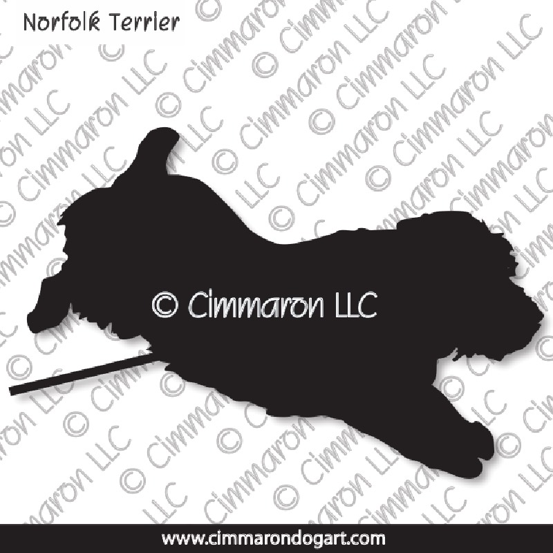 Norfolk Terrier Jumping Silhouette 004