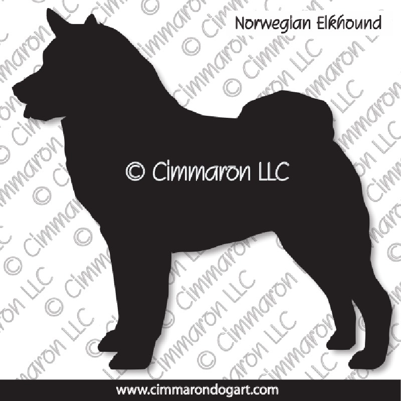 Norwegian Elkhound Standing Silhouette 002