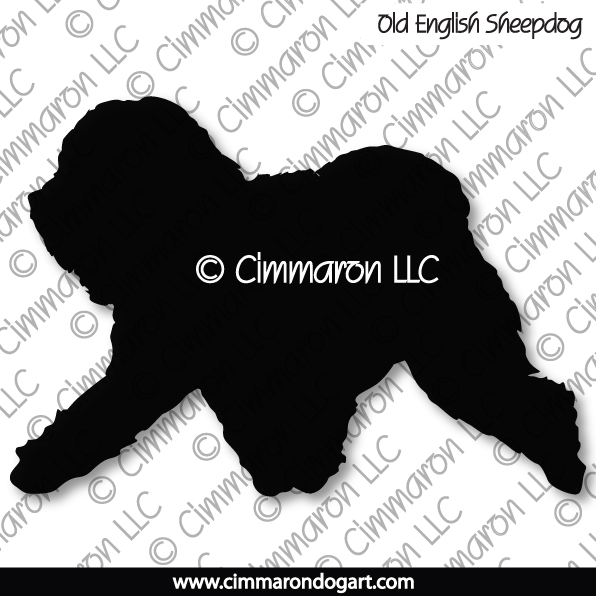 Old English Sheepdog Gaiting Silhouette 004