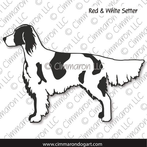 Irish Red and White Setter Outline 002