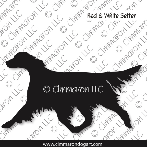 Irish Red and White Setter Gaiting Silhouette 003