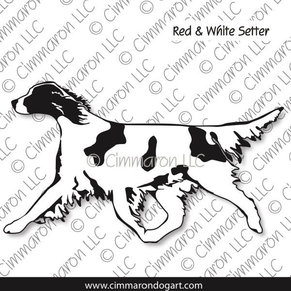 Irish Red and White Setter Gaiting Outline 004