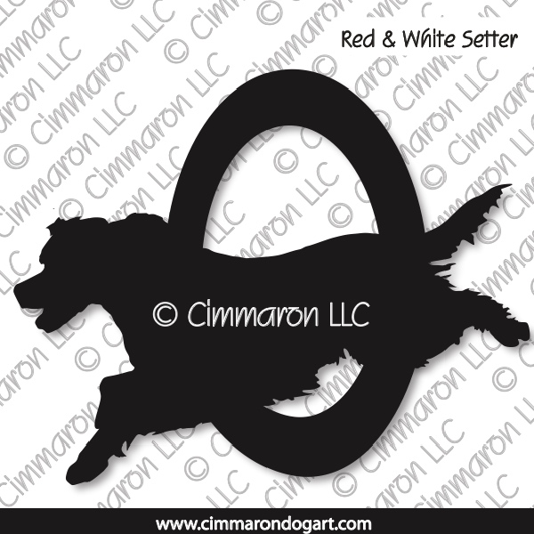 Irish Red and White Setter Agility Silhouette 005