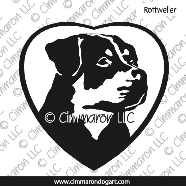 Rottweiler Head Decal Silhouette 006