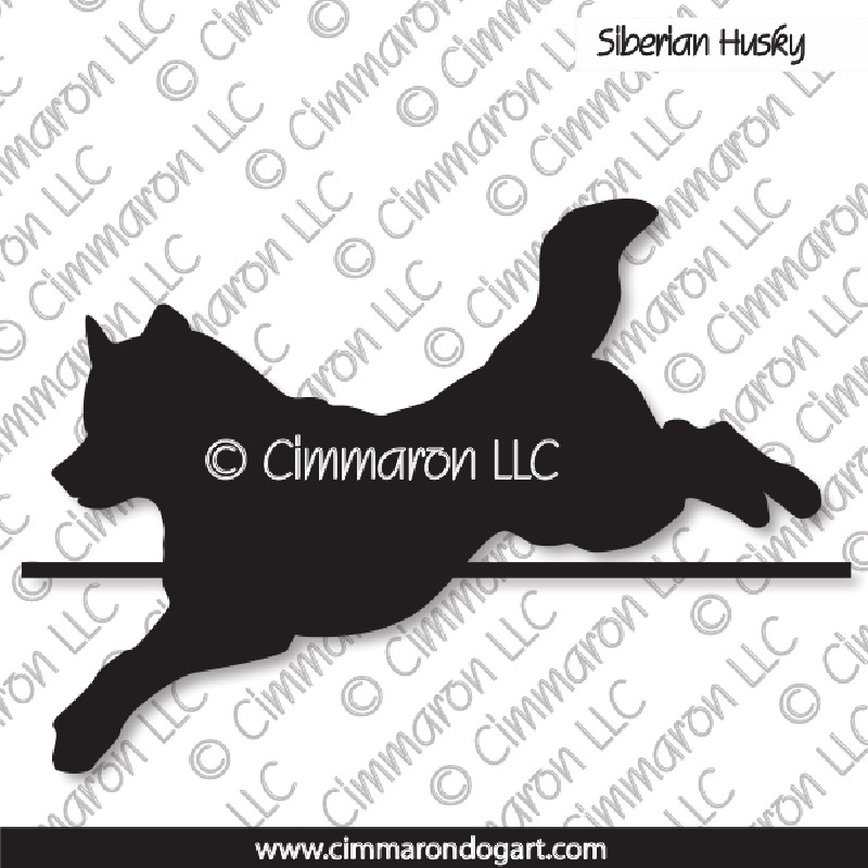 Siberian Husky Jumping Silhouette 005