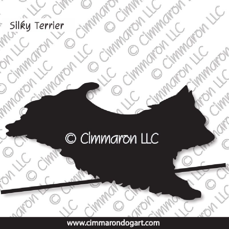 Silky Terrier Jumping Silhouette 004
