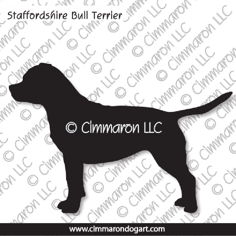 Staffordshire Bull Terrier Standing Silhouette 002