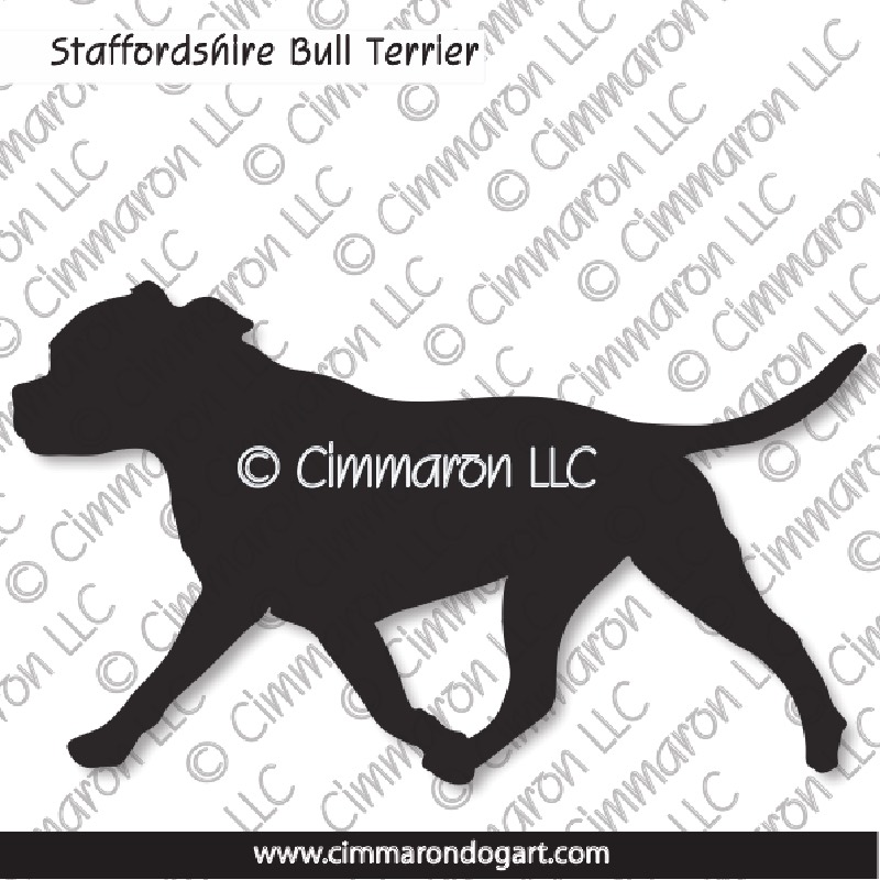 Staffordshire Bull Terrier Gaiting Silhouette 003