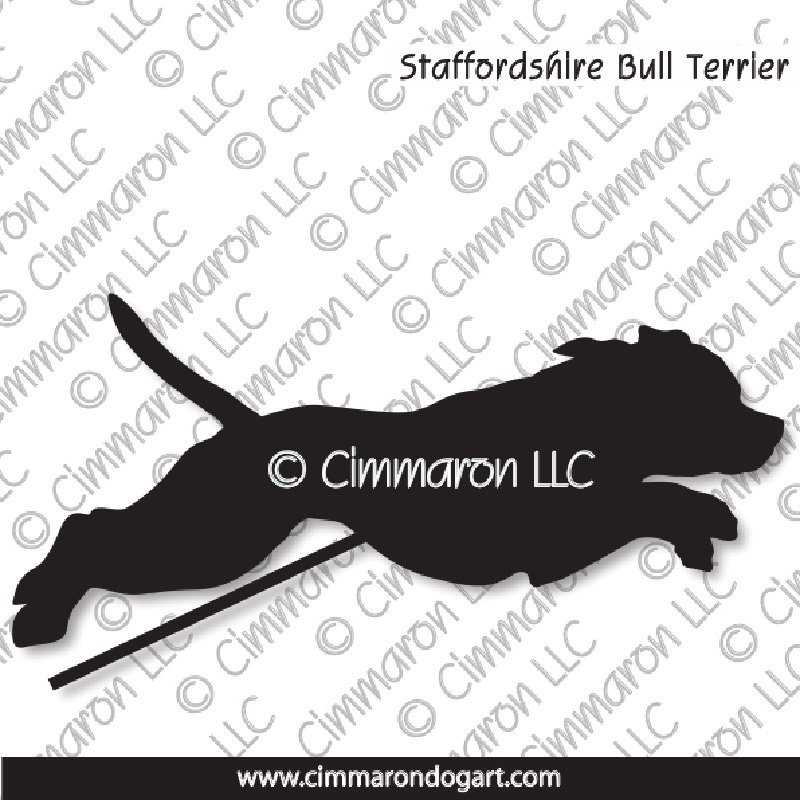 Staffordshire Bull Terrier Jumping Silhouette 005