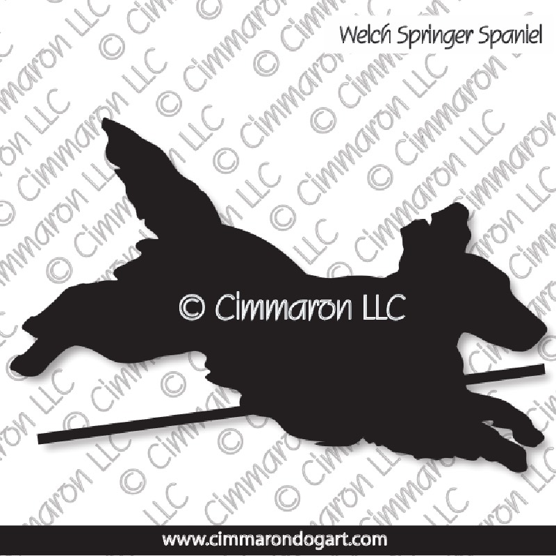 Welsh Springer Jumping Silhouette 014