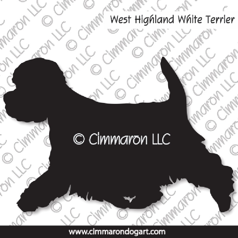 West Highland White Terrier Gaiting Silhouette 002