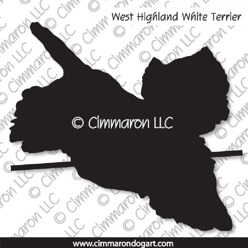 West Highland White Terrier Jumping Silhouette 004