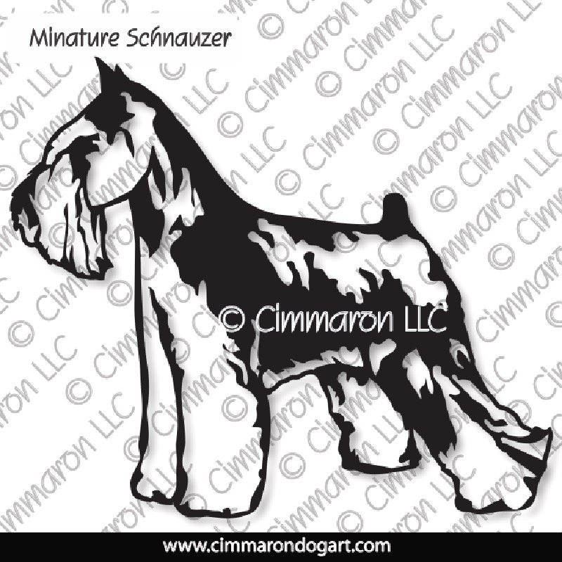 Miniature Schnauzer Line Drawing Decal - Cimmaron Dog Custom Canine Art