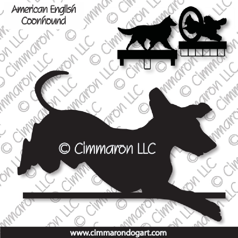 amencoon004ls - American English Coonhound Jumping MACH Bars-Rosette Bars
