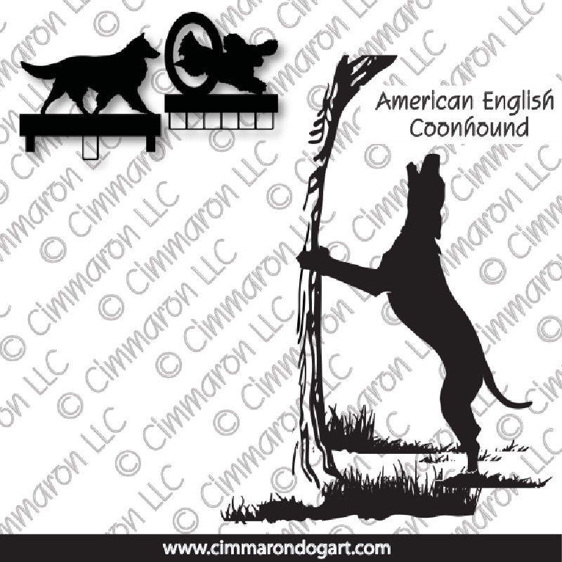 amencoon005ls - American English Coonhound Treeing MACH Bar or Ribbon Holder