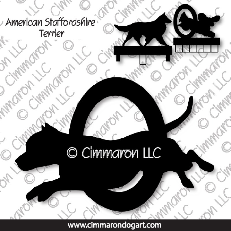 amstaff004ls - American Staffordshire Terrier Agility MACH Bars-Rosette Bars